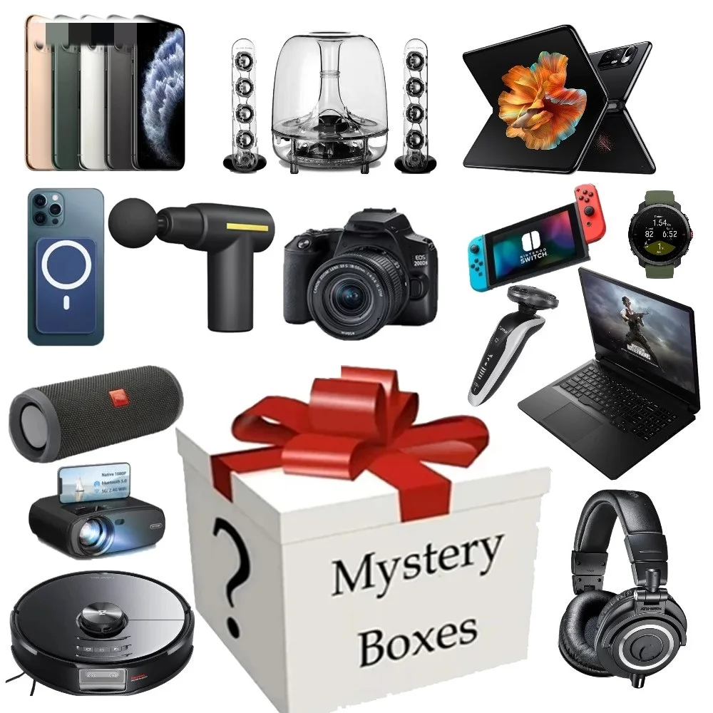 There is A Chance to Open Iphone, Earphone, Watch etc Novelty Lucky Box Digital Electronic Mystery Case Random Home Item