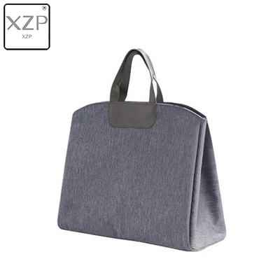 Темно-серый XZP Super Large Capacity Briefcase Korean Canvas A4 Document Office Bag for Women Men 15" laptop Bags Shoulder Messenger Bag - Цвет: Темно-серый