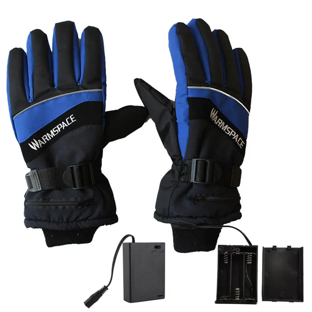 Мужские женские лыжные перчатки ветрозащитные водонепроницаемые теплые перчатки для сноуборда ниже нуля перчатки - Цвет: Синий