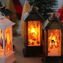 Рождественский фонарь с мигающим светильник том для вечерние, бара для дома, Санта, олень, светильник со снеговиком, Рождественское украшен...