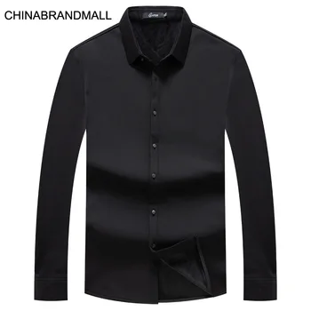 

Super Fat Man Plus Fat Plus Size Solid Color Plus Velvet Shirt Young And Middle-aged Men Winter Backing Shirt Keep Warm Extra