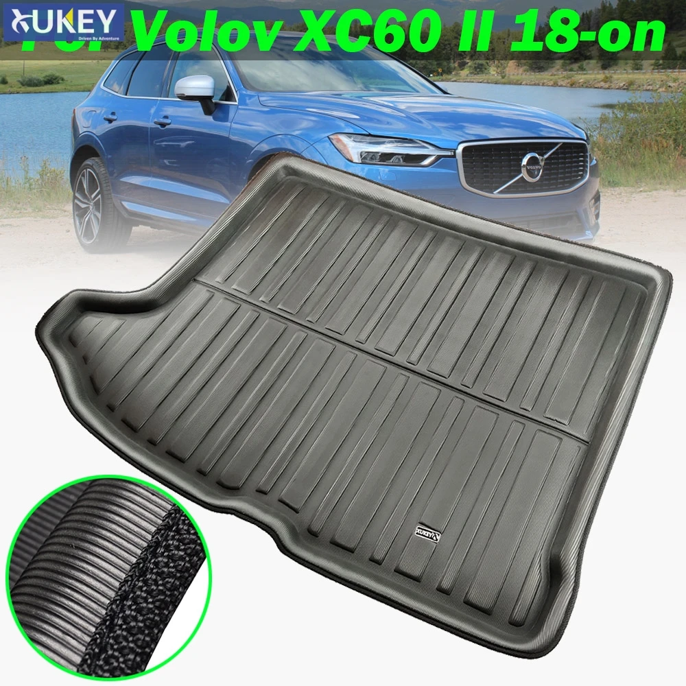 Идеально подходит для Volvo XC60 MK2 2018 2019 2020 черный Коврики багажника задний багажник