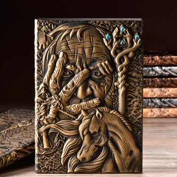 

Anaglyph Gold Lovely Notebook,Magician pattern,Retro Planner Bronze Book School Supplies, GIFT
