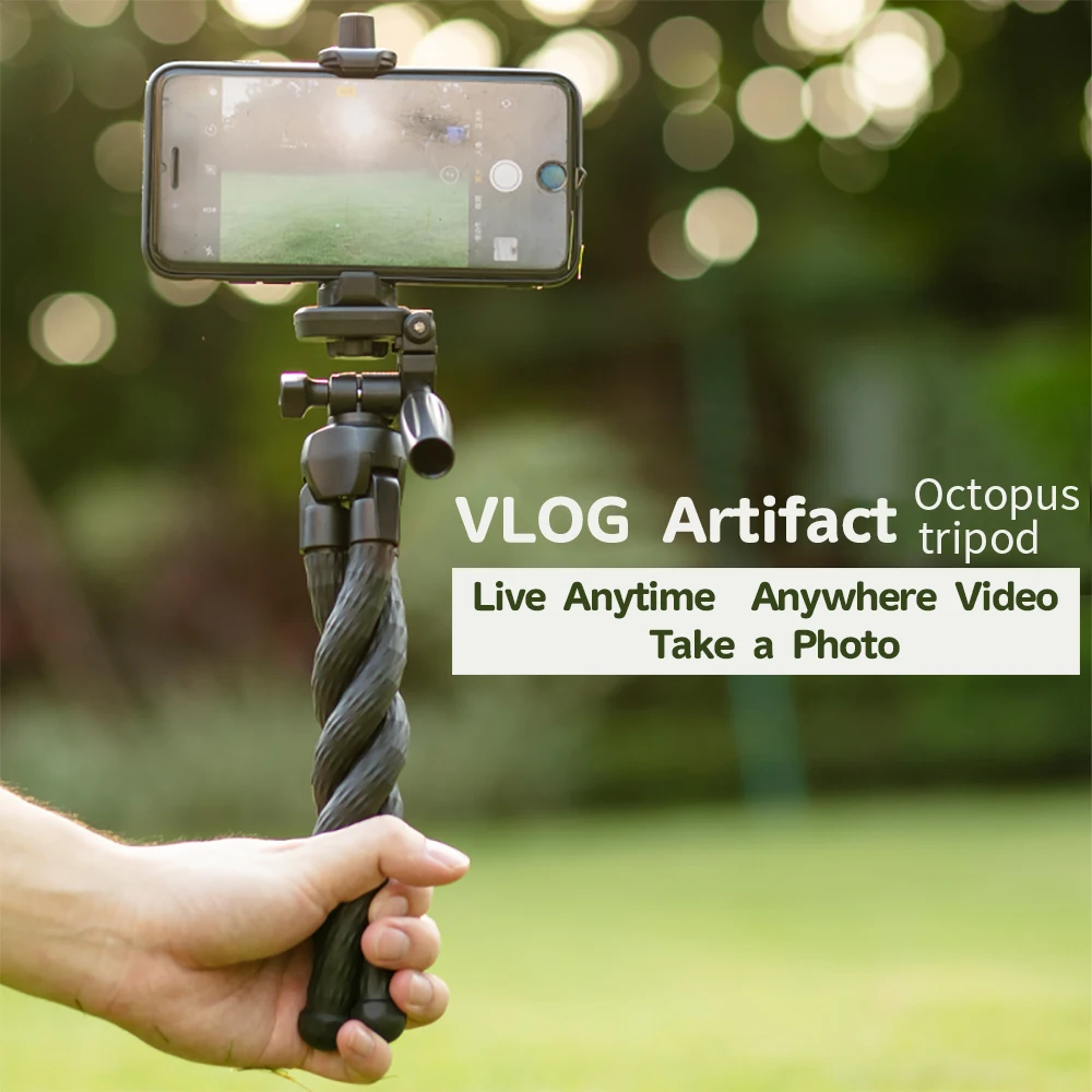

Yunteng Travel Outdoor Octopus Tripod Mini Bracket Stand Flexible Tripod with Ballhead Phone Mount for Smartphone DSLR Camera
