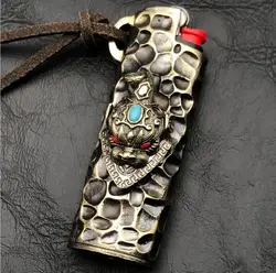 Exquisite Beast Skull Brass Lighter Holder - Premium Protective Cover (1)