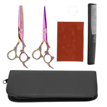 

Hair Scissors Stainless Steel Hair Cutting Flat Tooth Scissors Barber Salon Hairdressing Shear Set Thinning Scissors