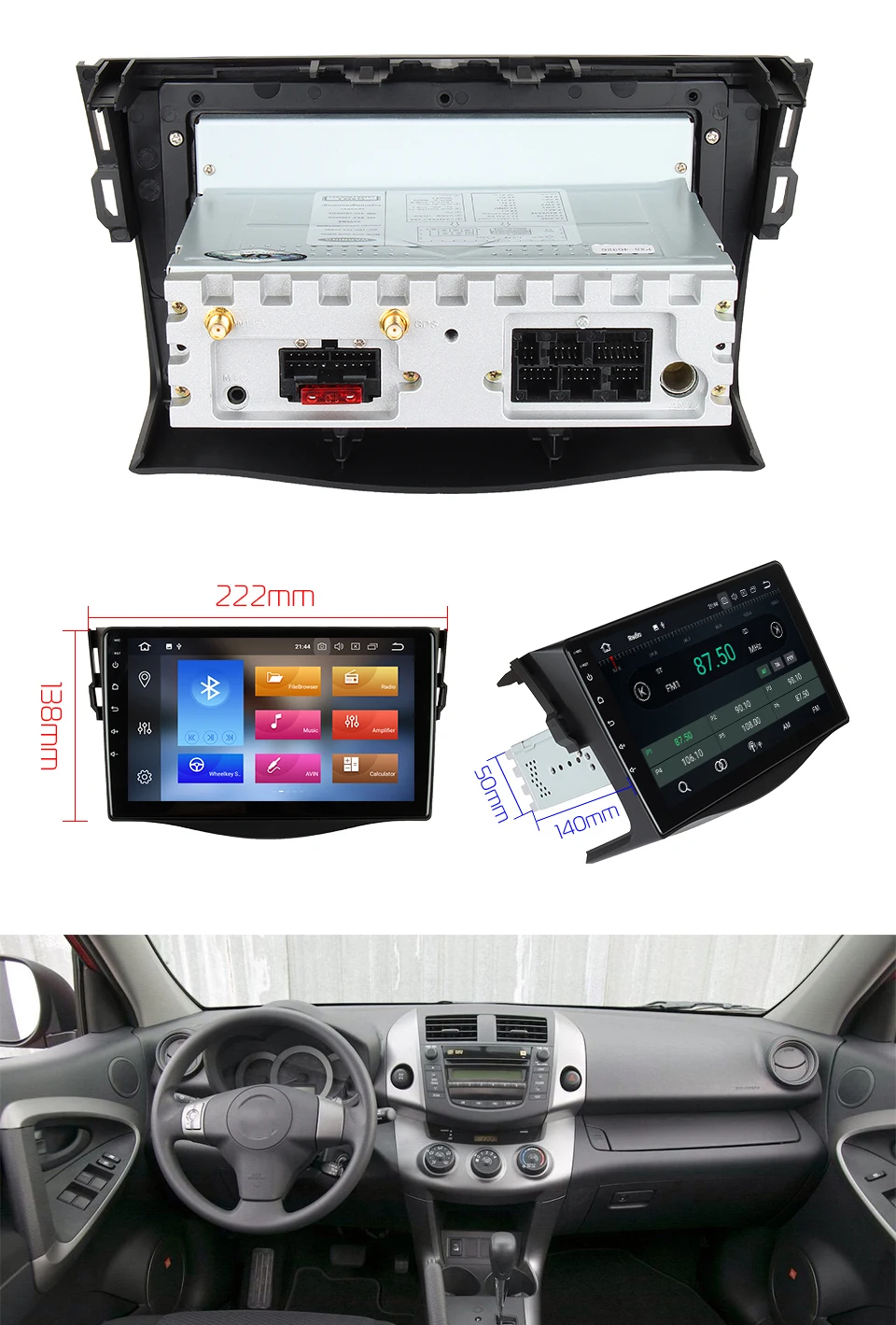 Marubox TK165 DSP, 64 ГБ Штатная магнитола для Тойота Rav4, Vanguard 2005-2013, 10'' IPS экран, Android 9.0