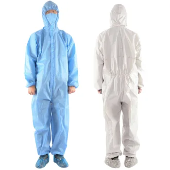 

White Coverall Hazmat Suit Protection Protective Disposable Anti-Virus Clothing Disposable Factory Hospital Safety Clothing