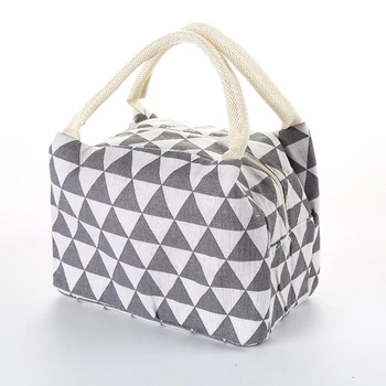 

Office Food Storage School Cotton Linen Camping Lightweight Insulation Portable Meal Lunch Bag Large Capacity Picnic Cooler Tote