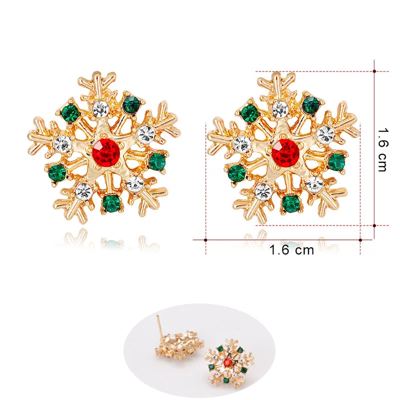 Xmas Earrings 13 Рождественский очаровательный браслет Санта Клаус Рождественская елка кулон рождественские украшения для дома Noel Navidad рождественские украшения подарок - Цвет: Xmas Earrings 13