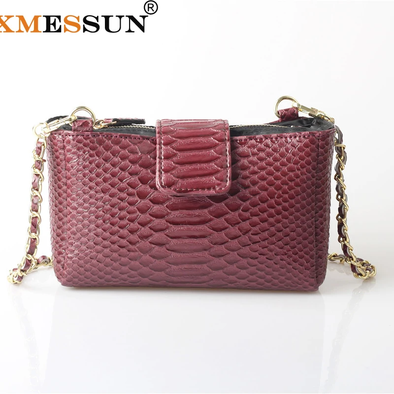 XMESSUN Новая модная дизайнерская сумка, тисненая кожа питона, сумка через плечо, Женская сумочка, модная сумка