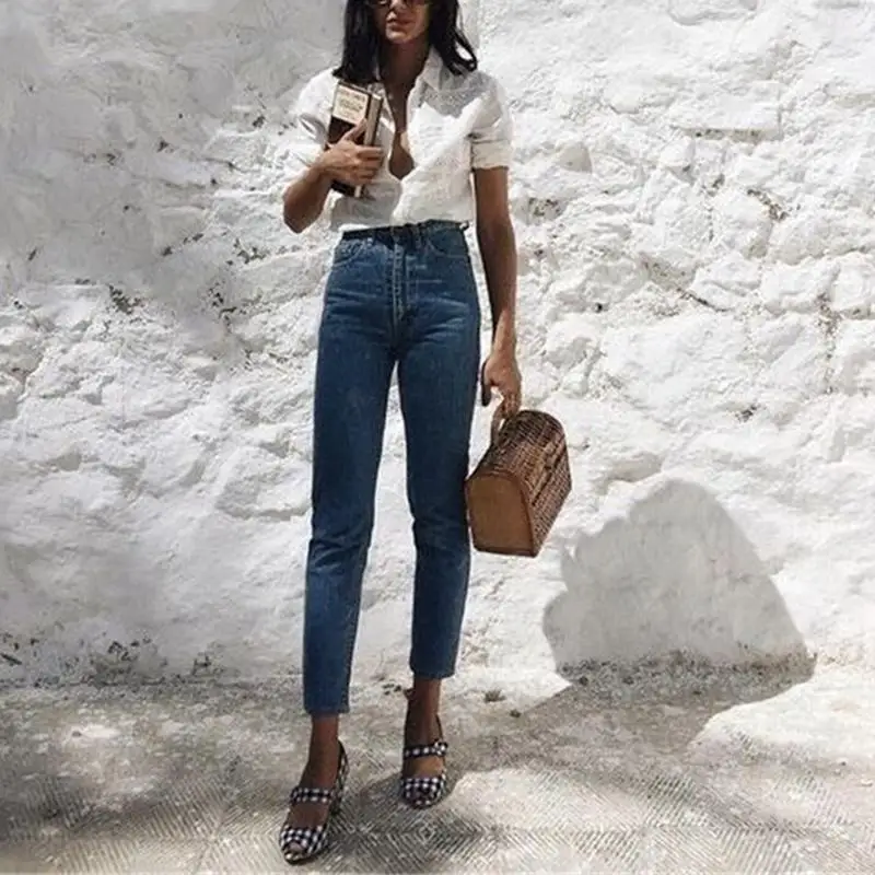 Vintage boyfriend jeans for women jeans denim mom high waist jeans women casual high waisted jeans black korean streetwear