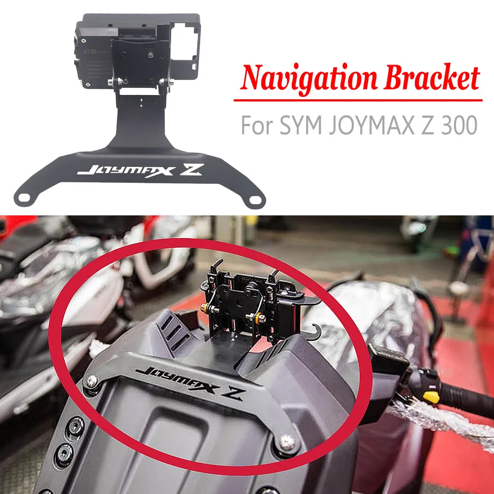 

NEW Motorcycle For SYM JOYMAX Z 300 Z300 Windshield Mount Navigation Bracket GPS Smartphone Holder USB Wireless Charging Stand