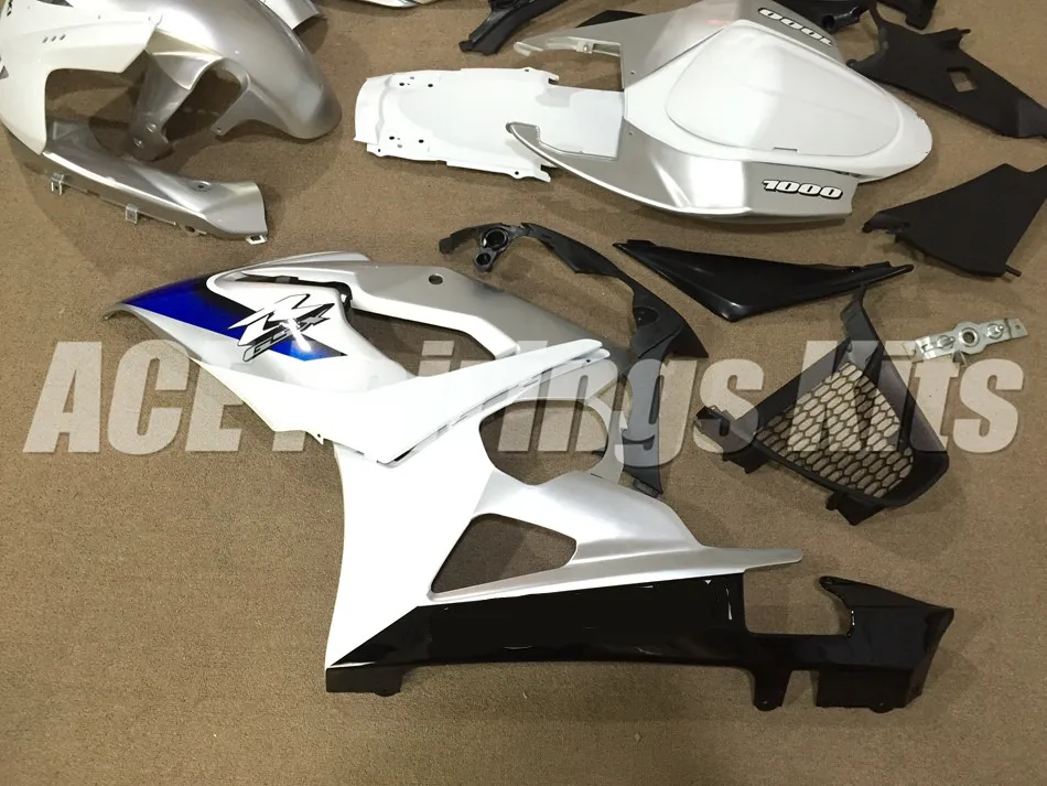 Мотоциклы Полный обтекатели подходит для Suzuki GSXR1000 K5 2005 2006 GSXR-1000 05 06 ABS пластик инъекции на заказ белый синий