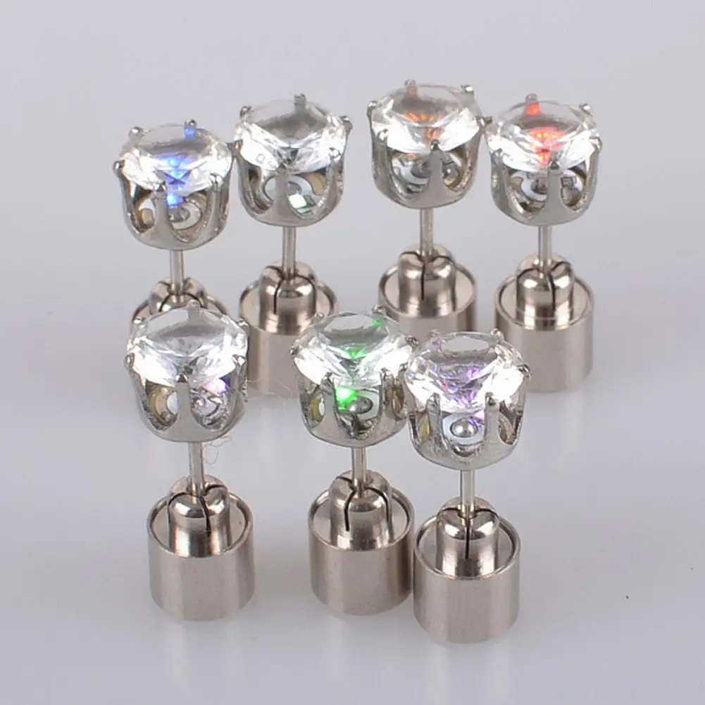 1 Pair Of LED Light Earrings Crown Crystal Earrings Men And Women Flash Earrings For Festival Party Stage Performance For Party 2