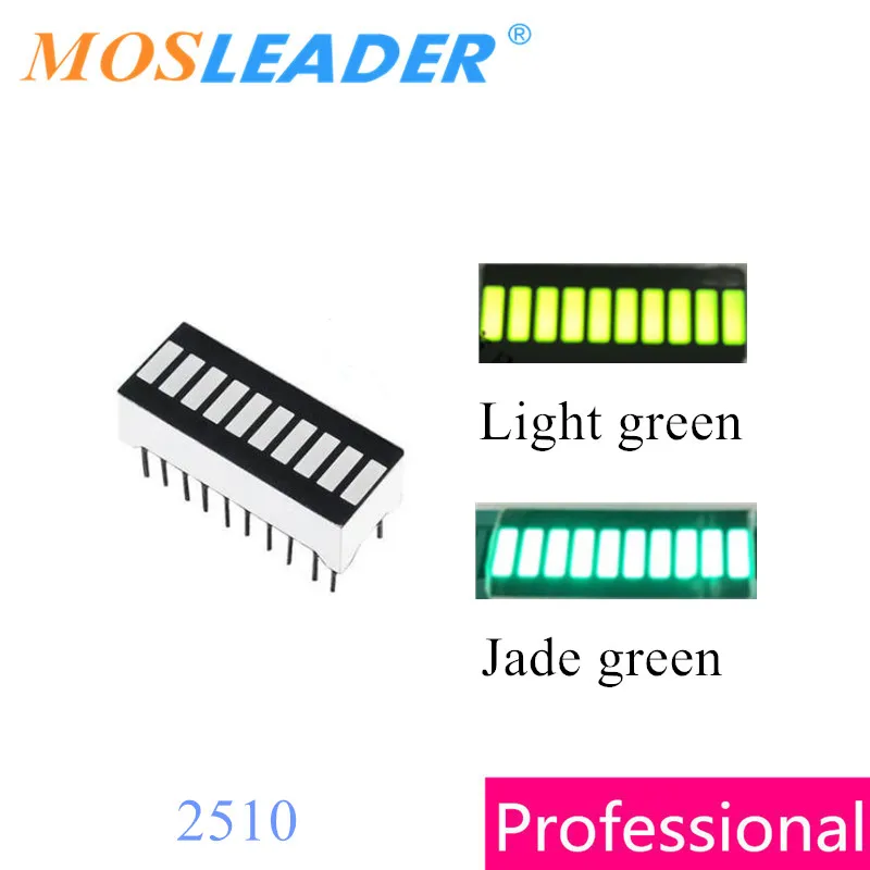 Mosleader 100 шт. 10 сегментов цифровой дисплей 2510 DIP20 красный белый синий зеленый желтый