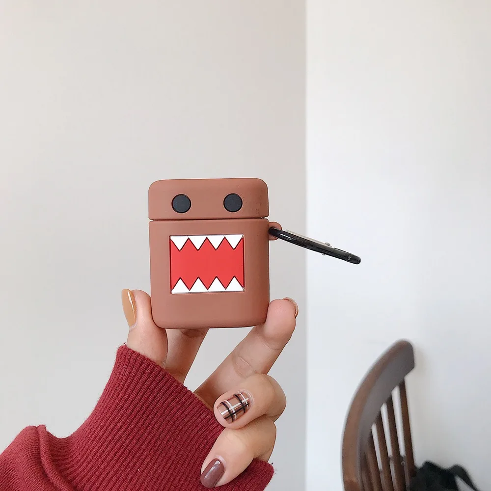 3D мультфильм Каваий Домо-кун Domokun аксессуары для наушников чехол для Apple Airpods 1/2 силиконовый защитный чехол для наушников с крюком