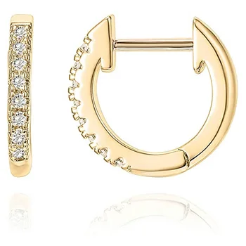 Huitan Simple Stylish Mini Circle Hoop Earrings for Women Dazzling CZ Versatile Design Female Earring Fancy Gift Fashion Jewelry