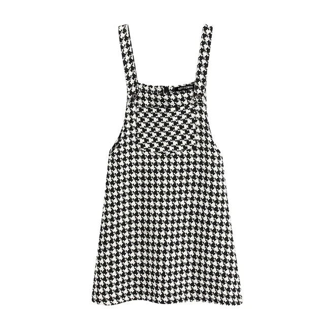 houndstooth pinafore dress