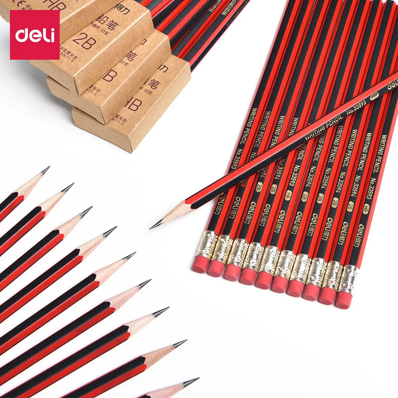 

10pcs/set 2B HB Wood Writing Pencil Hexagonal Sketch Pencil Drawing Exam Painting Pencil Art Stationery Office School Supplies