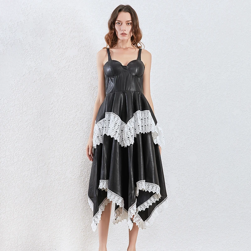 TWOTWINSTYLE Elegant Patchwork Lace Dress For