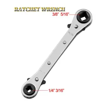 

3/16" 1/4" 5/16" 3/8" Double End Ratchet Wrench For Air Conditioning Refrigeration