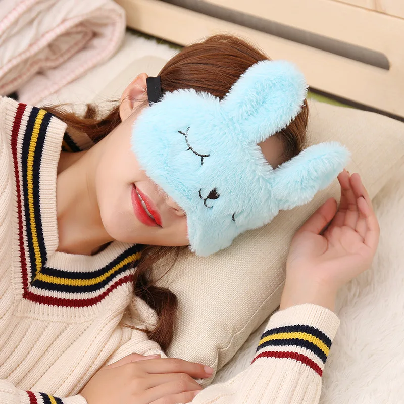 Плюшевые мягкие маски для сна с повязкой на глаза кролика из мультфильма повязка на глаза, маска для сна повязка на глаза повязка на ресницы Расслабление ворс помощь повязка на глаза