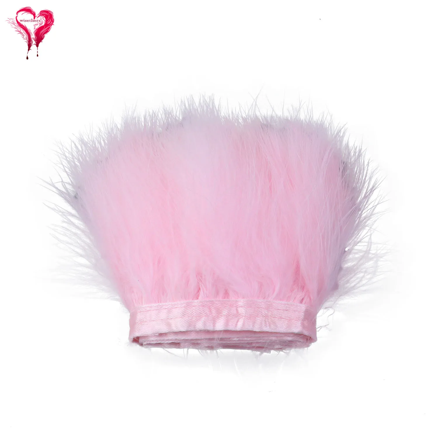 thumbnail image 1 of Cinta de encaje con plumas de marabú de pavo teñidas, suaves y esponjosas, de 1 metro, de 6 a 8 cm, para decoración de vestidos de fiesta y prendas de vestir, 1 of 5