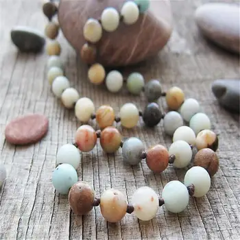 

8mm Frosted Amazonite Gemstone 108 Bead Mala Necklace Buddhism natural Wristband Meditation Healing DIY spirituality yoga Wrist