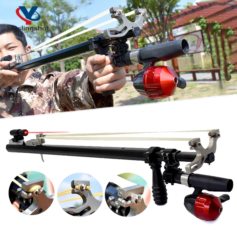 Telescopic Fishing Slingshot Black Straight Rod High Power Precision