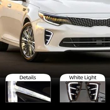 

CSCSNL 2Pcs LED DRL Daytime running light Fog Lamp For Kia K5 Optima 2016 2017 Auto Drive light