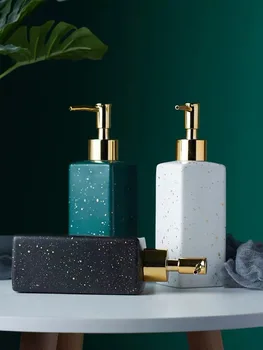 

350ml Ceramic Hand sanitizer bottle Nordic Bathroom Lotion Bath Cream Bottle Green Black White