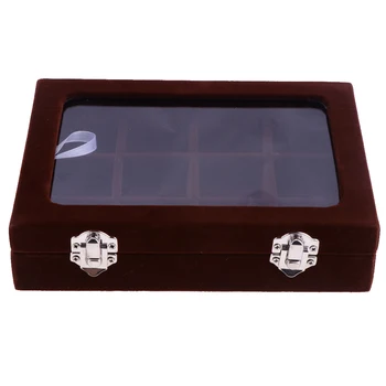 

24 Slot Jewelry Display Storage Collector Earring Showcase Ring Tray Holder