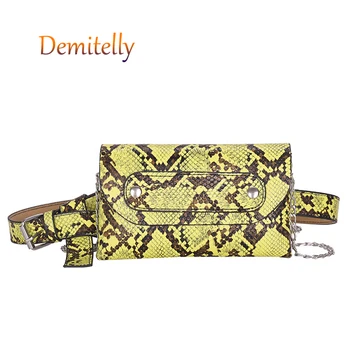 

New Snake Pattern Ladies Handbag Multifunctional Retro Snakeskin Shoulder Messenger Bag Luxury Women's Small Waist Bag Wallet