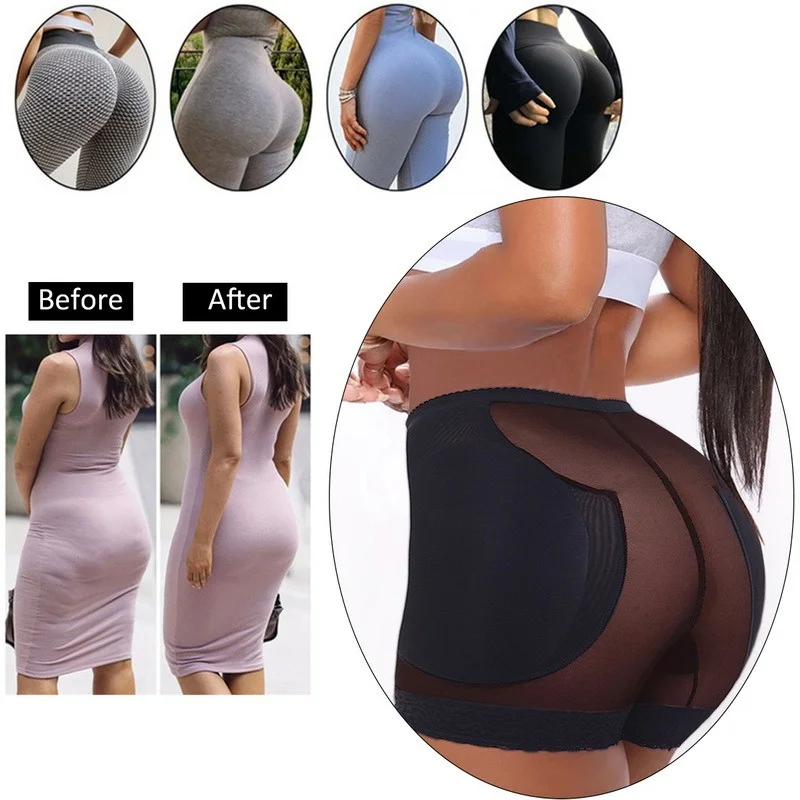 spanx shorts Women Body Shaper Panty Sexy Butt Lifter Side Padded Panties Lace Fake Ass Corset Plus Size Shapewear Slimming Underwear Big Hip target shapewear