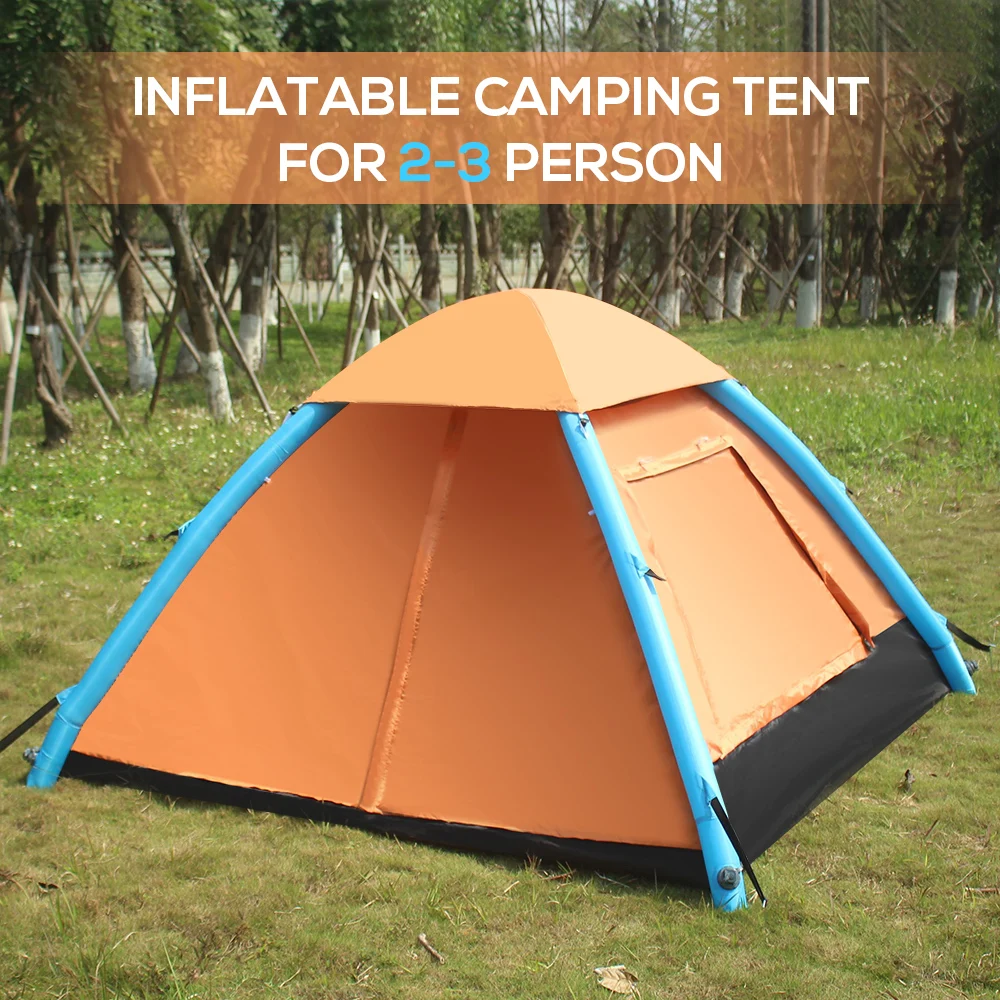 

Inflatable Camping Tent Mosquito Mesh Tent 2-3 People Inflating Tent with Air Pump Breathable for Beach Camping Traveling Hiking