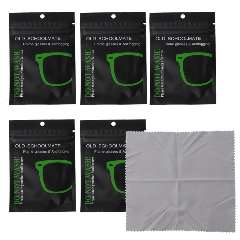 5Pcs Reusable Anti-Fog Wipes Glasses Pre-moistened Antifog Lens Cloth Bibs Defogger Eyeglass Wipe Prevent Fogging for Glasses