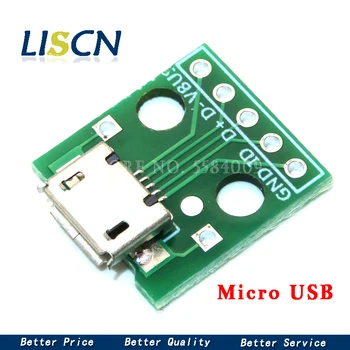

10PCS Micro USB To DIP Adapter 5pin Female Connector Module Board Panel Female 5-Pin Pinboard micro usb connector 2.54 MM