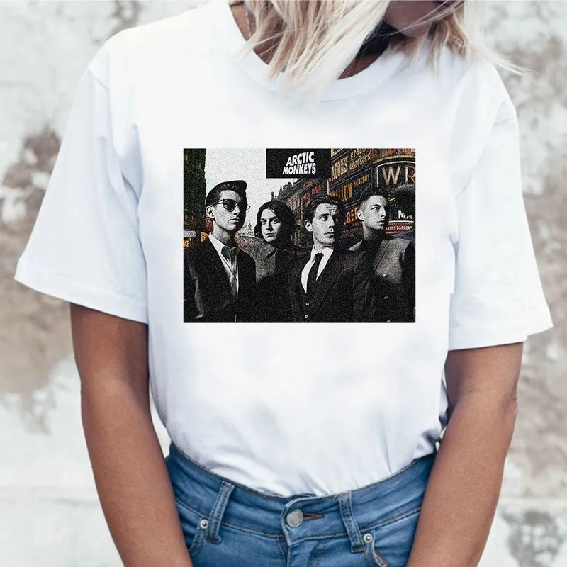 Harajuku футболка femme camiseta mujer Arctic Monkeys белая женская футболка летние топы с коротким рукавом и круглым вырезом Женская футболка - Цвет: 7