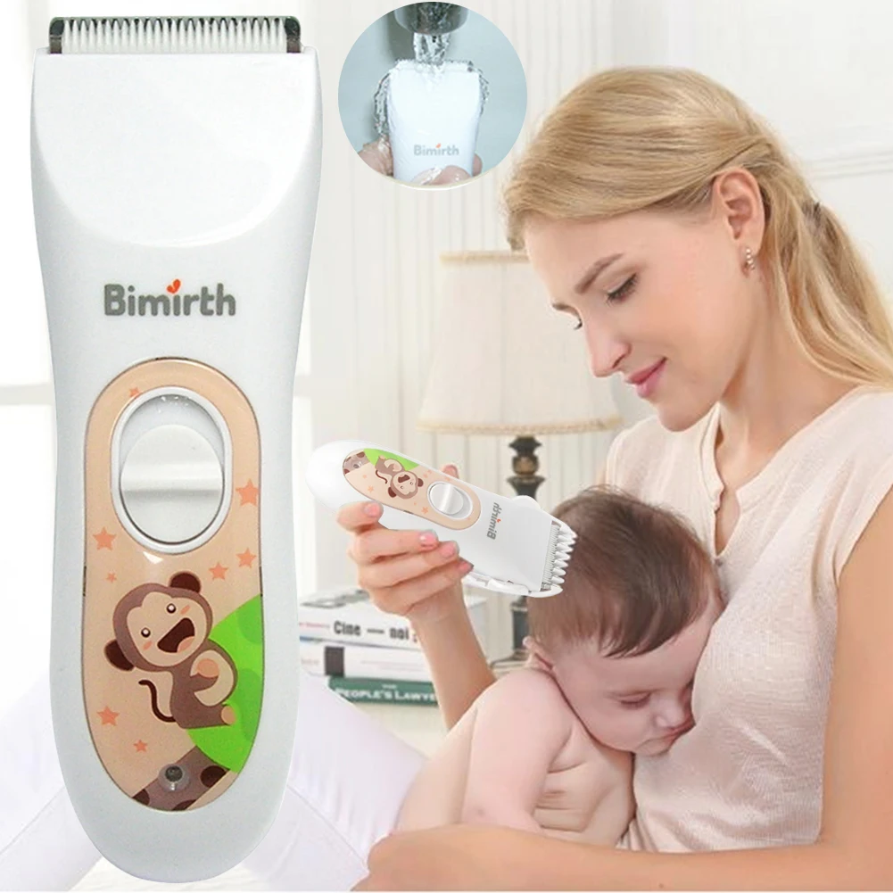 Rechargeable Mute Quiet Safe Cordless Baby Waterproof Hair Clipper Children Ceramic Blade