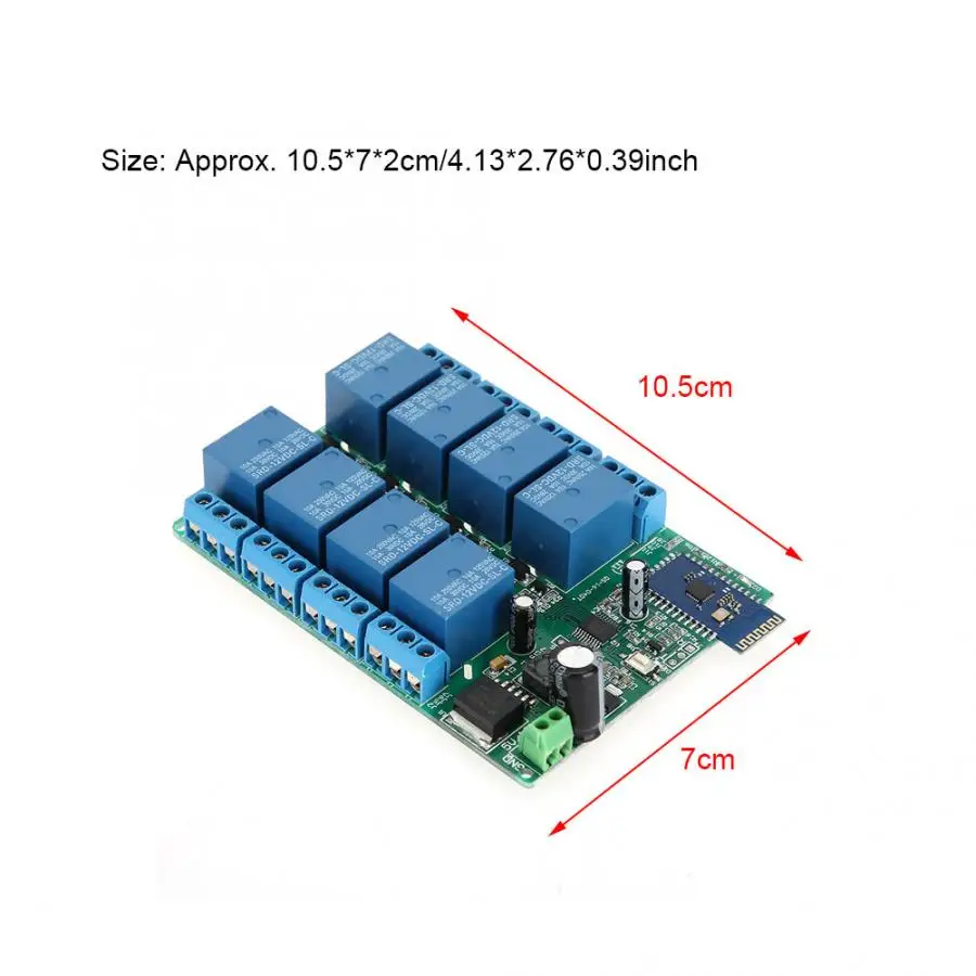 DC 12V 1A Bluetooth 4,0 8 каналов релейный модуль беспроводной контрольный переключатель для Android 1-255s задержка поддержка управления приложением