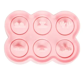 

Practical durable Creative Cartoon Silicone DIY Popsicle Ice Cream Mold Six Grid Popsicle Box Ice Grid