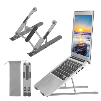 

Laptop Stand Adjustable Portable Computer Riser Tablet Elevator for Desk Cooling Aluminum Ventilated Notebook Holder For 10-17in