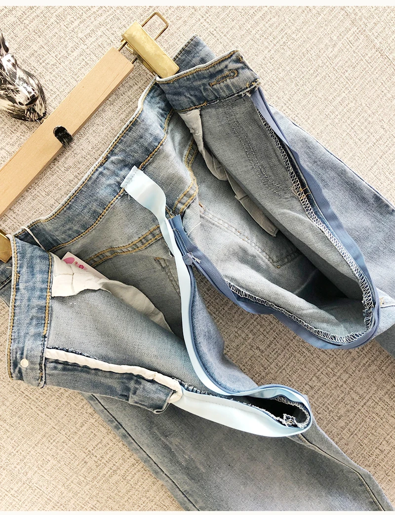 Outdoor Sex Pants Jeans High Waist Stretch Skinny Denim Slim Open Crotch Zipper DenimTrousers For Women Sexy Erotic Clothes