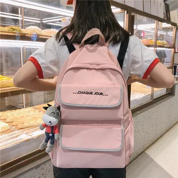

Ladies Transparent Backpack Designer College Black Casual Fashionable School Bags for Teenage Girls Mochila Notebook Bookbag