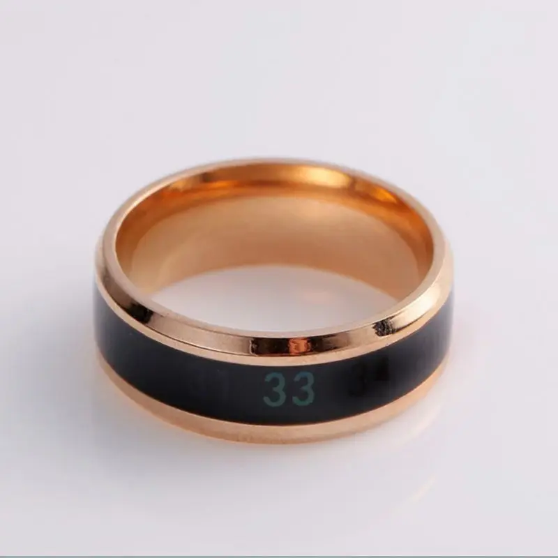 Waterproof Temperature Sense Ring Bracelet Intelligent Smart Ring Finger Wear Changing Color Temperature Ring Size 9-13