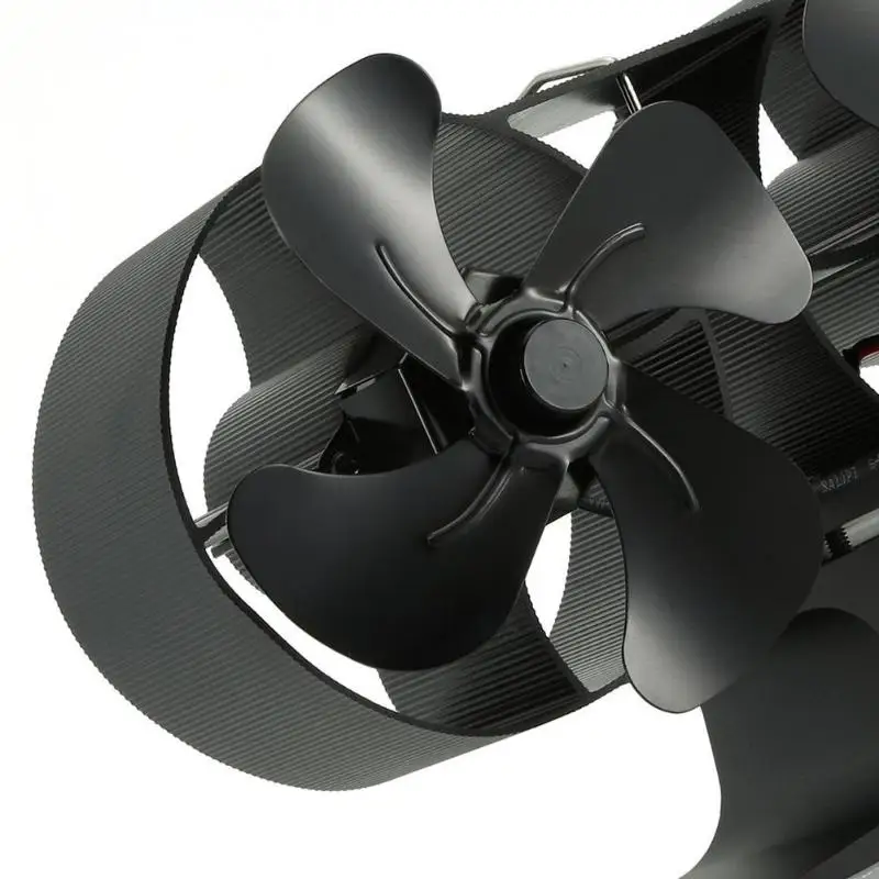 Тепловая плита вентилятор Алюминиевый радиатор 8 лопастей горелка кухонная плита низкий уровень шума эффективный вентилятор для камина домашнее устройство