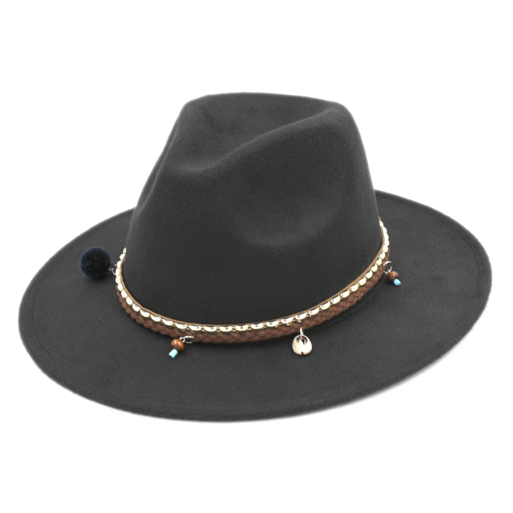 Mistdawn модные унисекс Панама Шапки с плоским козырьком шляпа Fedora зимняя теплая шерсть Смеси Кепки DIY Плетеный шляпная лента Размеры окружности головы 56-58 см