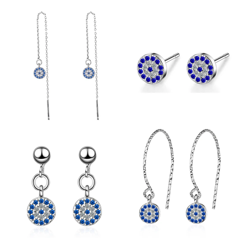 Chandler корейский глаз синие серьги от сглаза линия длинная капля Золото Цвет австрийский крицал проложили Высокое качество Лето ювелирные изделия