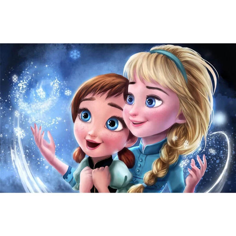 

5D Diy Full Drill Square Diamond Painting,Frozen,Elsa,Snow Queen,Mosaic Rhinestone Diamond Embroidery Crafts